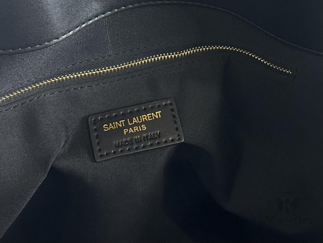 6930d0f56e68136f4d9b0c3a New YSL Icare Suede Quilted Tote Bag in Black and Caramel