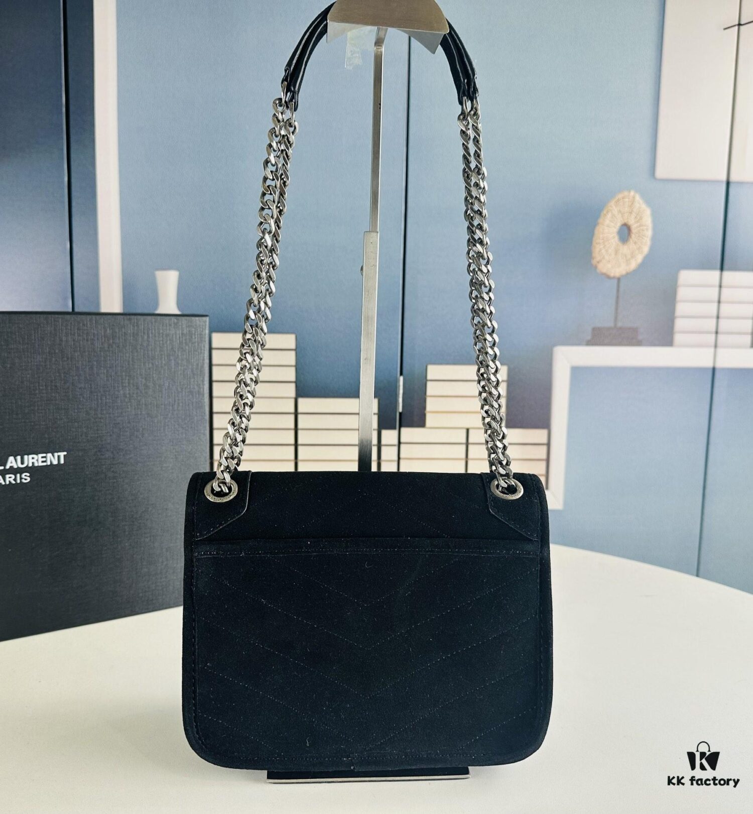 6930d1016e68136f4d9b0c4f New Large Size with Box 💰YSL ||| Saint Laurent Suede Niki Messenger Bag