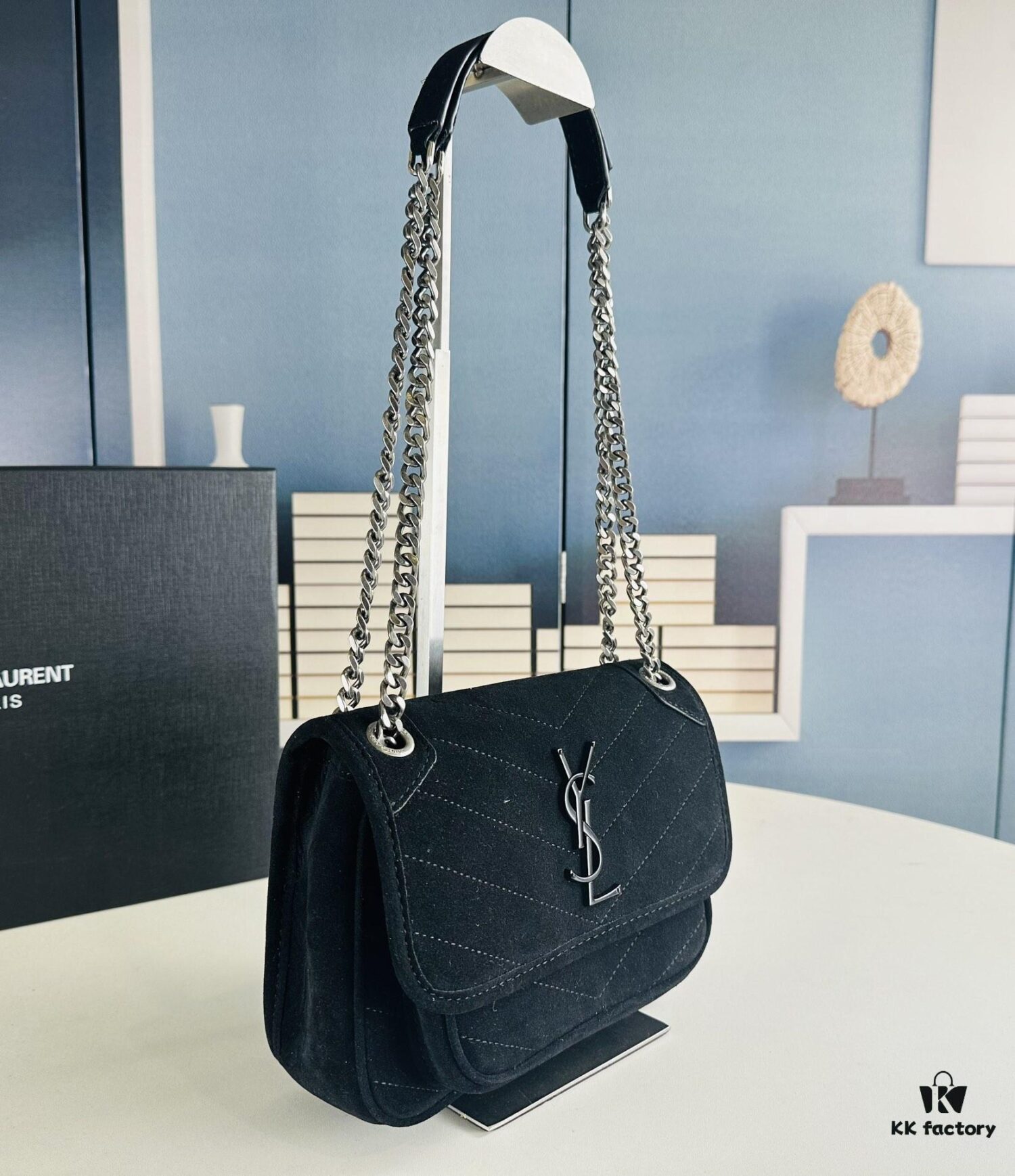 6930d1016e68136f4d9b0c50 New Large Size with Box 💰YSL ||| Saint Laurent Suede Niki Messenger Bag