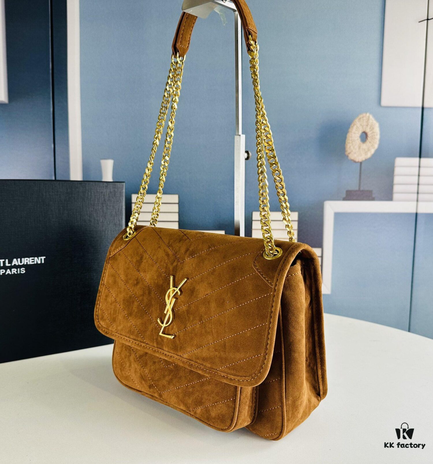 6930d1046e68136f4d9b0c51 New Large Size with Box 💰YSL ||| Saint Laurent Suede Niki Messenger Bag