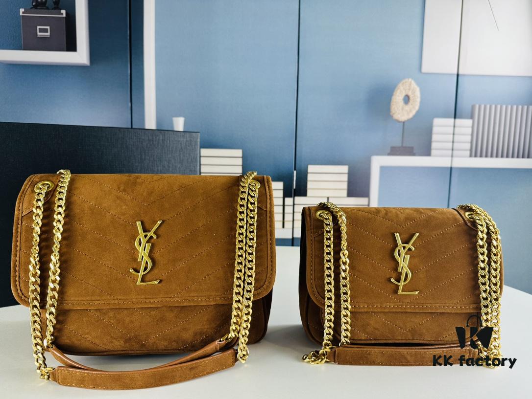 New Small YSL Niki Suede Messenger Bag with Box