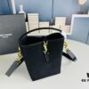 6930d11d6e68136f4d9b0c7f New Autumn/Winter Arrival Matte Mini YSL Bucket Bag with Box - Authentic YSL LE37 in Black Gold Hardware, Celebrity Style