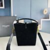 6930d11d6e68136f4d9b0c80 New Autumn/Winter Arrival Matte Mini YSL Bucket Bag with Box - Authentic YSL LE37 in Black Gold Hardware, Celebrity Style