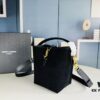 6930d11e6e68136f4d9b0c82 New Autumn/Winter Arrival Matte Mini YSL Bucket Bag with Box - Authentic YSL LE37 in Black Gold Hardware, Celebrity Style