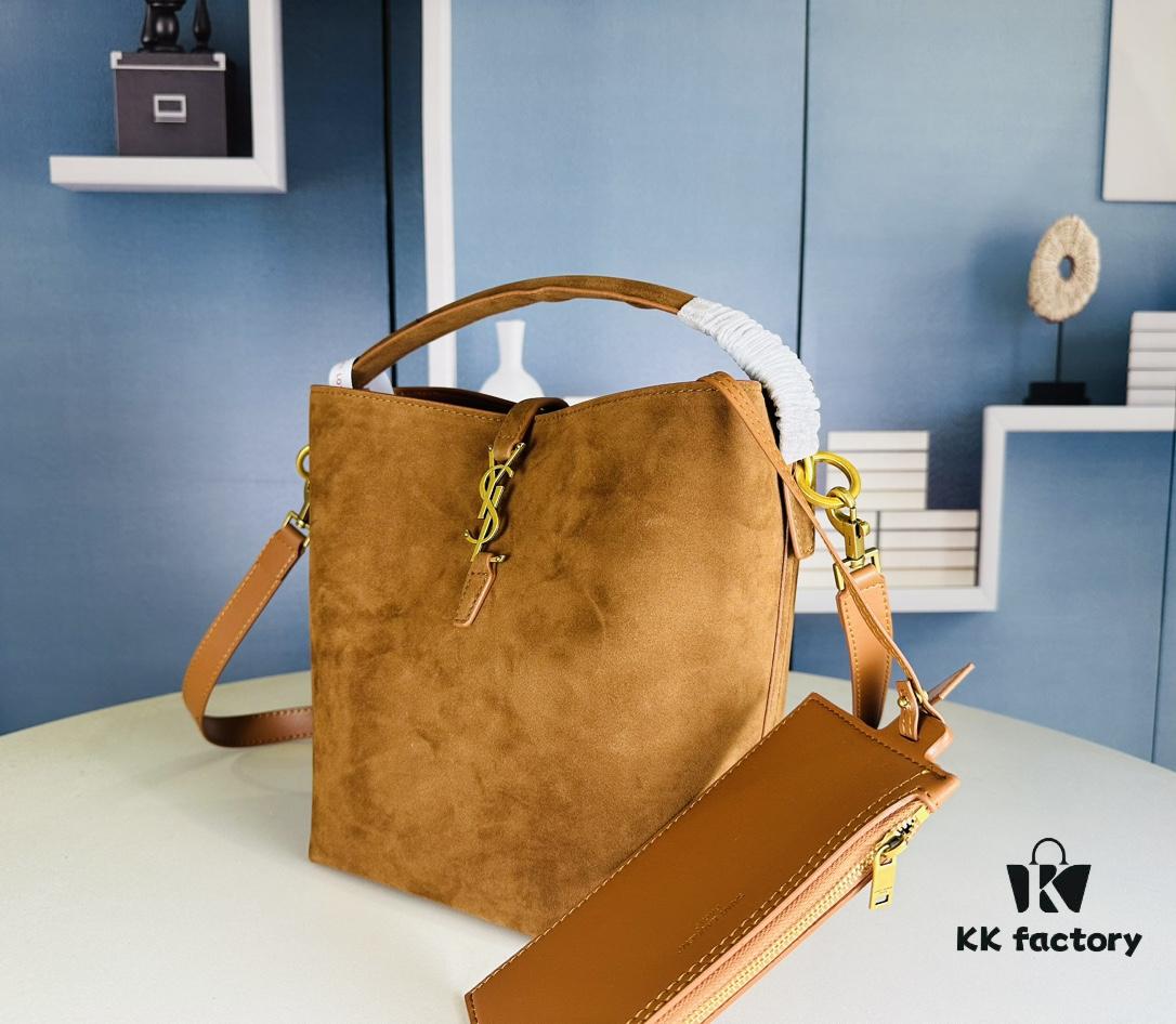New Arrival Autumn and Winter Matte Large YSL Bucket Bag with Box - Celebrity Style LE37