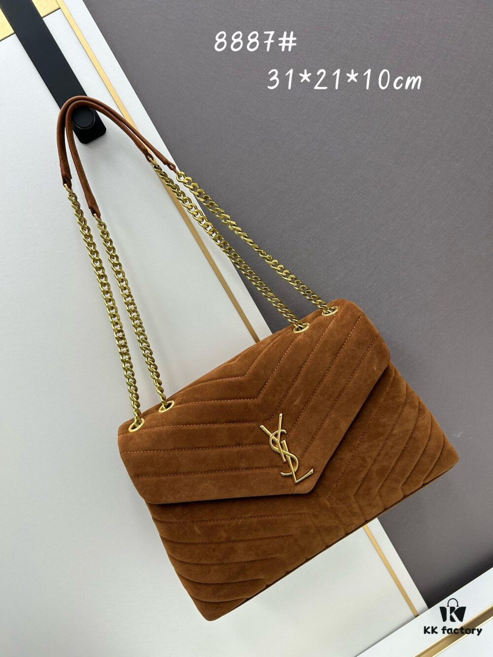 6930d1526e68136f4d9b0cd7 Large Size with Box 💰 YSL LOU LOU Suede Leather Chain Shoulder Bag | Loulou Black Brown Nubuck