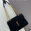 6930d1536e68136f4d9b0cd8 Large Size with Box 💰 YSL LOU LOU Suede Leather Chain Shoulder Bag | Loulou Black Brown Nubuck