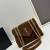 6930d1646e68136f4d9b0cec Medium YSL LOU LOU Suede Leather Chain Shoulder Bag in Black and Brown