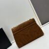 6930d1686e68136f4d9b0cef Medium YSL LOU LOU Suede Leather Chain Shoulder Bag in Black and Brown