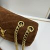 6930d1696e68136f4d9b0cf0 Medium YSL LOU LOU Suede Leather Chain Shoulder Bag in Black and Brown