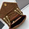 6930d16a6e68136f4d9b0cf2 Medium YSL LOU LOU Suede Leather Chain Shoulder Bag in Black and Brown