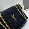 6930d16b6e68136f4d9b0cf4 Large YSL LOU LOU Suede Leather Chain Shoulder Bag with Box ||| Loulou Black Brown Nubuck