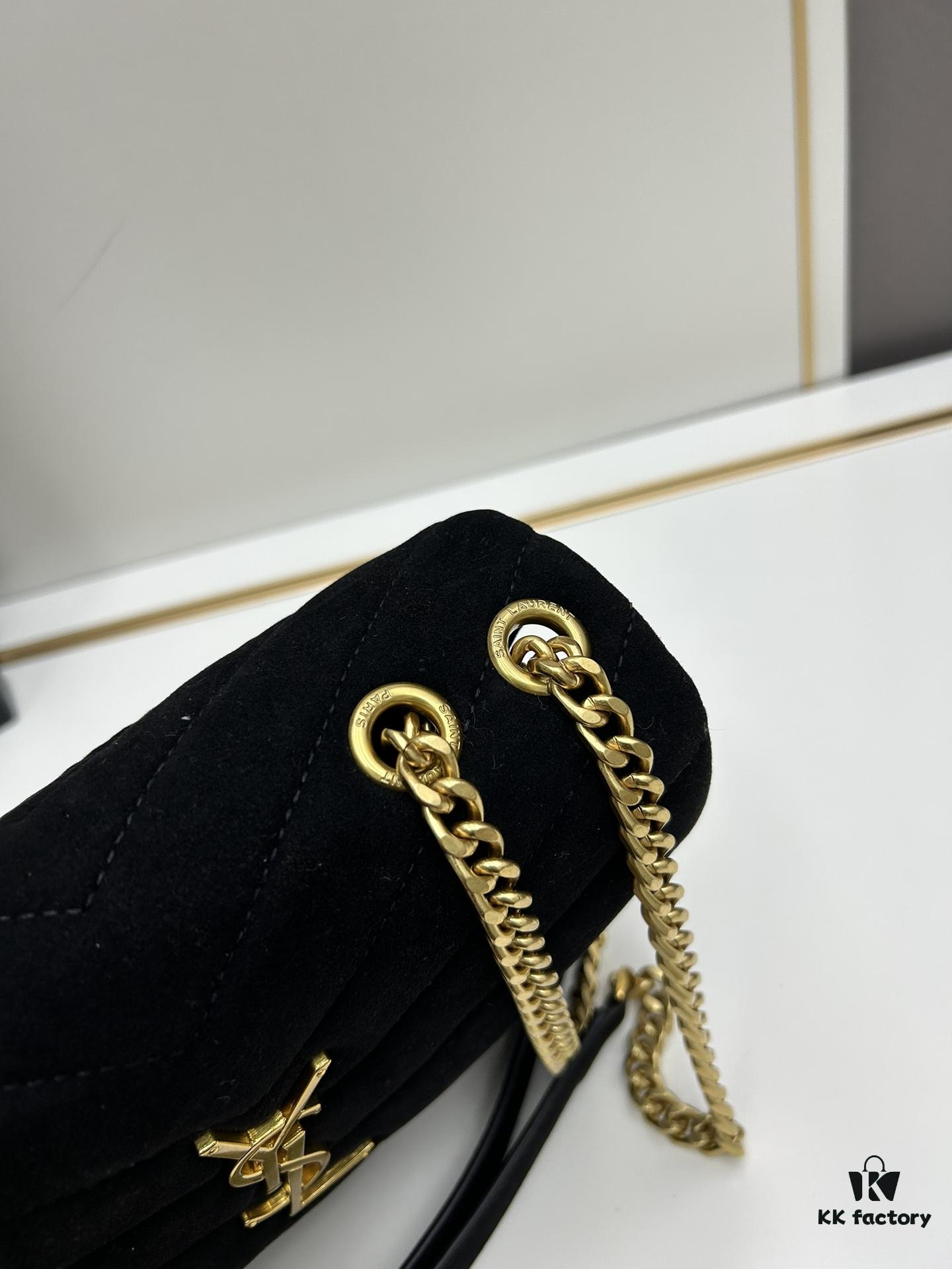 6930d1706e68136f4d9b0cf9 Medium YSL LOU LOU Suede Leather Chain Shoulder Bag with Box ||| Loulou Black Brown Nubuck