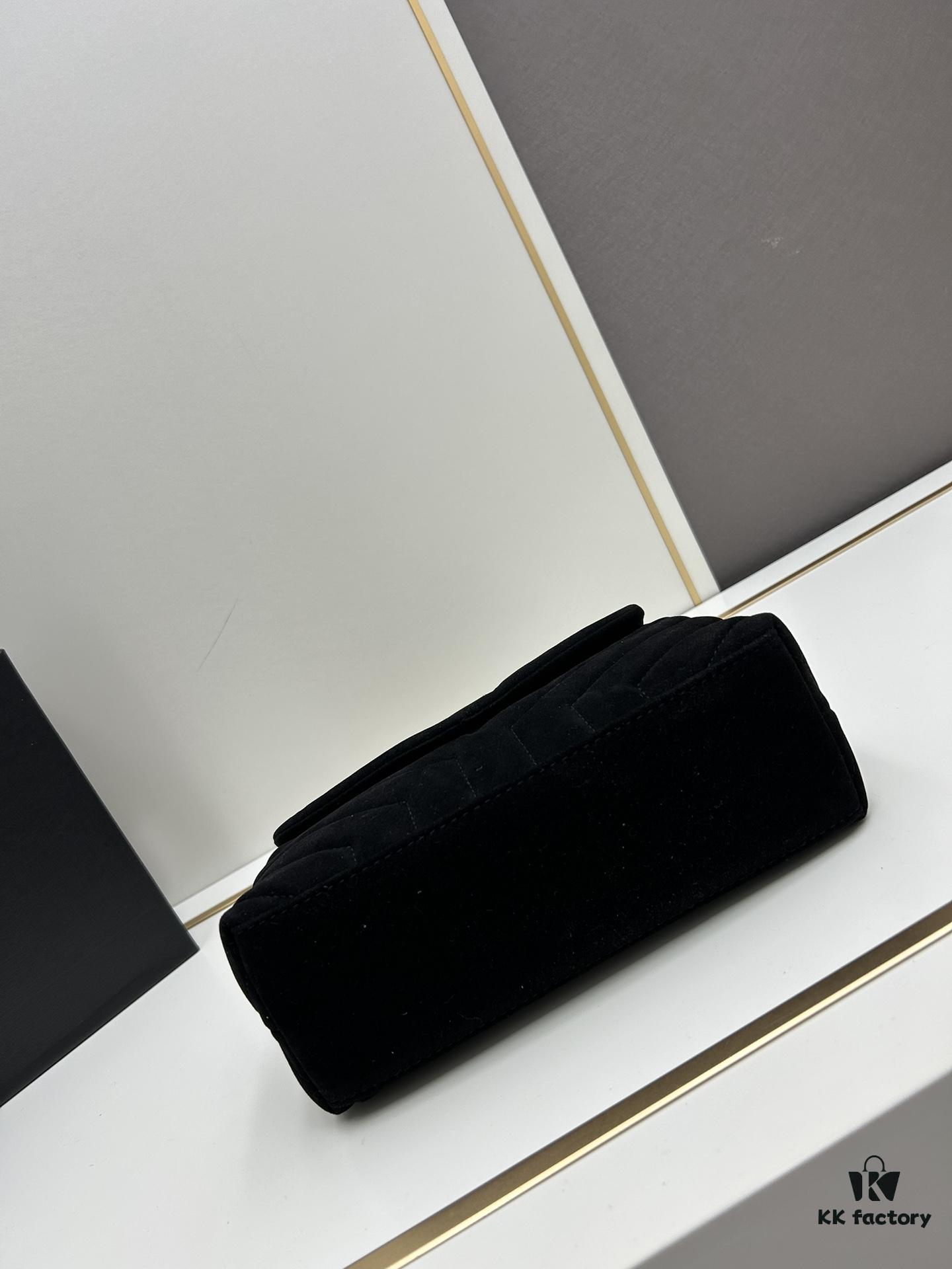6930d1706e68136f4d9b0cfa Medium YSL LOU LOU Suede Leather Chain Shoulder Bag with Box ||| Loulou Black Brown Nubuck
