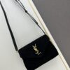 Small YSL LOU LOU Suede Leather Chain Shoulder Bag with Box ||| Loulou Black Brown Nubuck