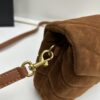 6930d17a6e68136f4d9b0d08 Small YSL Loulou Suede Chain Shoulder Bag in Black and Brown with Box