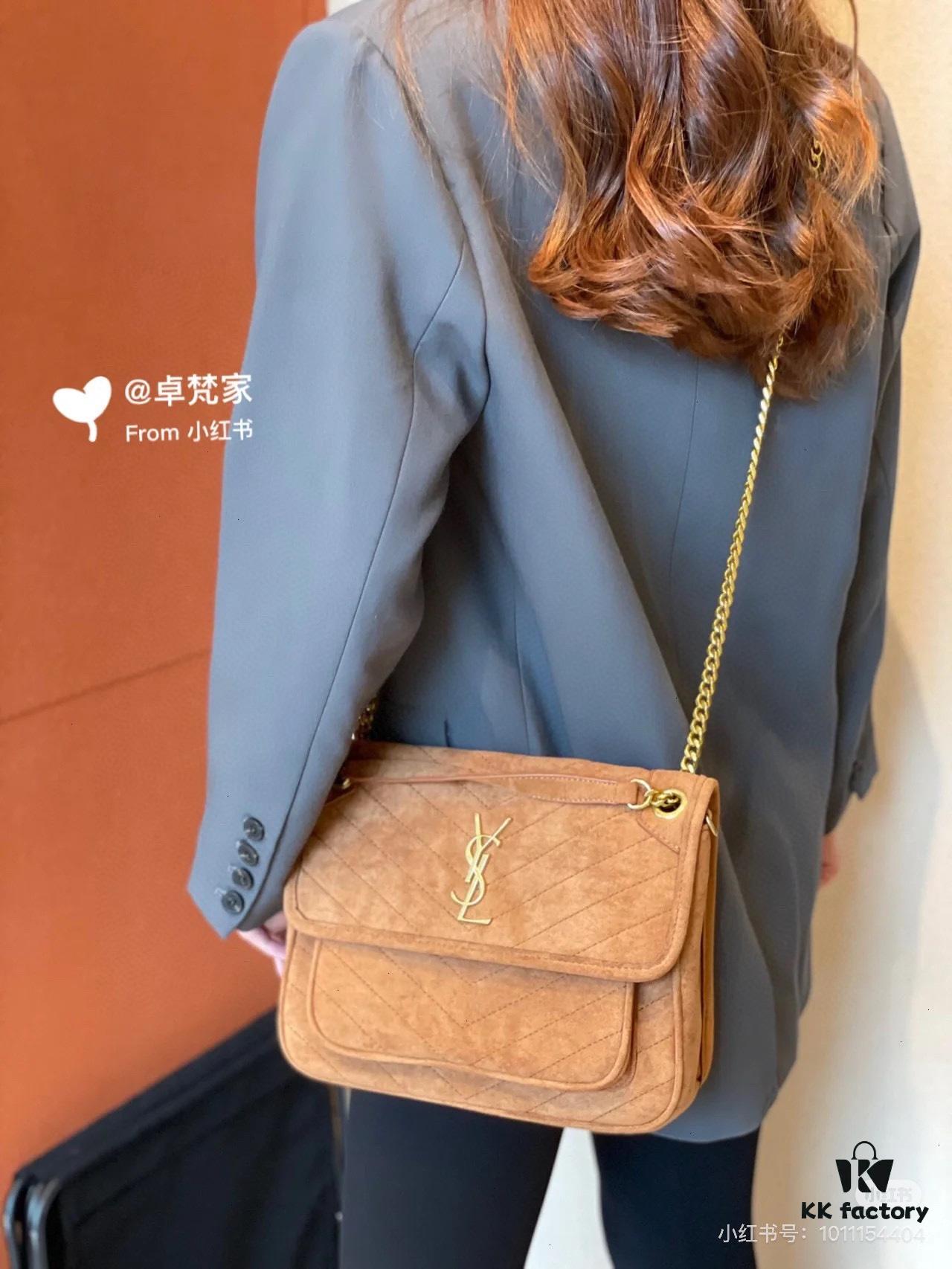 6930d18f6e68136f4d9b0d28 New Small YSL Niki Suede Messenger Bag with Box