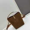 6930d1cb6e68136f4d9b0d82 New Autumn/Winter Arrival Matte Mini YSL Bucket Bag with Box - Authentic YSL LE37 in Black Gold Hardware, Celebrity Style