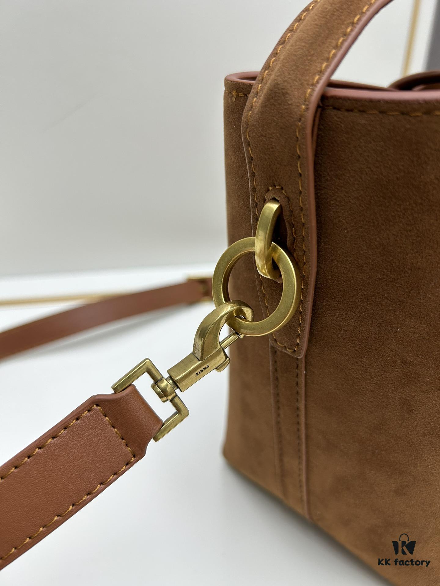 6930d1d26e68136f4d9b0d8b New Autumn/Winter Arrival Matte Mini YSL Bucket Bag with Box - Authentic YSL LE37 in Black Gold Hardware, Celebrity Style