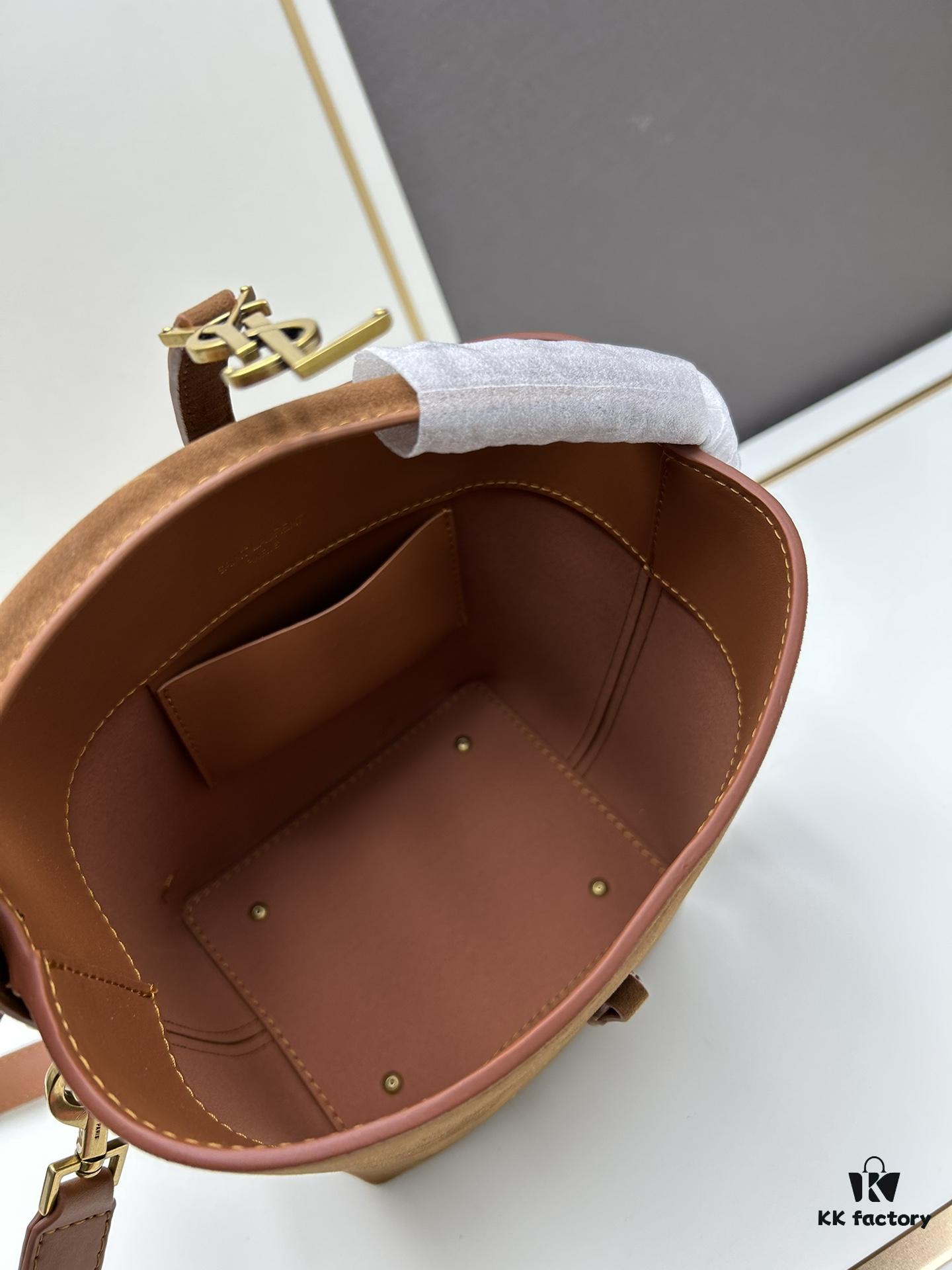 6930d1d76e68136f4d9b0d92 New Autumn/Winter Arrival Matte Mini YSL Bucket Bag with Box - Authentic YSL LE37 in Black Gold Hardware, Celebrity Style
