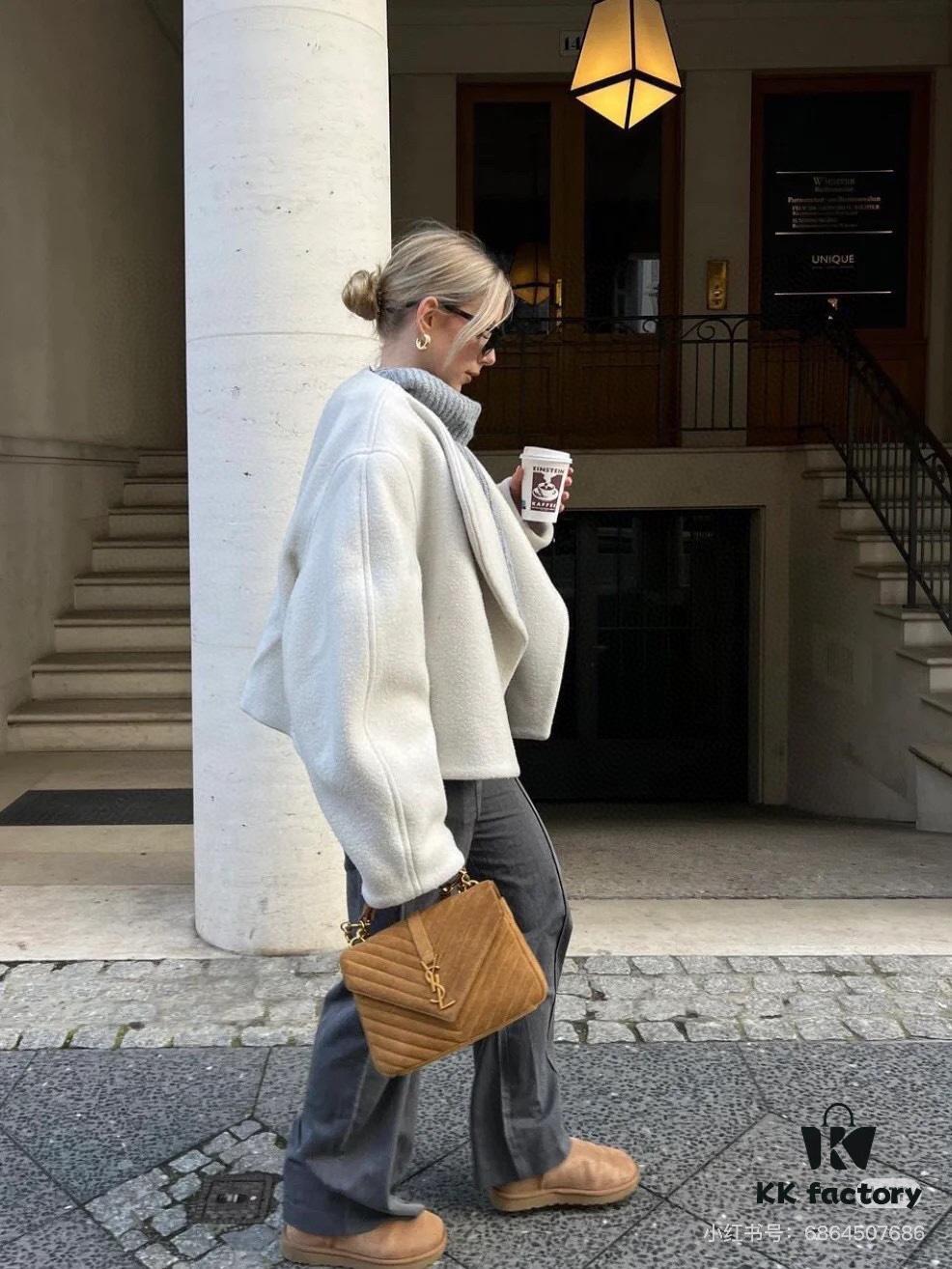 6930d1fe6e68136f4d9b0dcf New Arrival with Box ||| Suede YSL Saint Laurent V-Logo Sling Bag