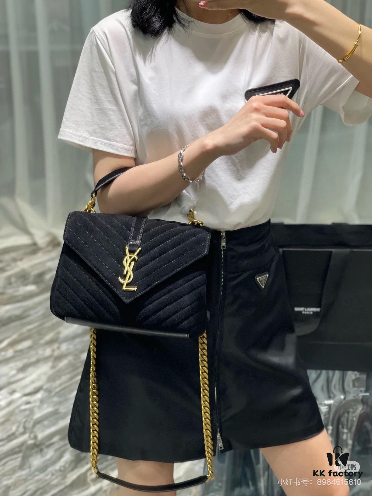 6930d21c6e68136f4d9b0df5 New Arrival with Box ||| Suede YSL Saint Laurent V-Logo Sling Bag
