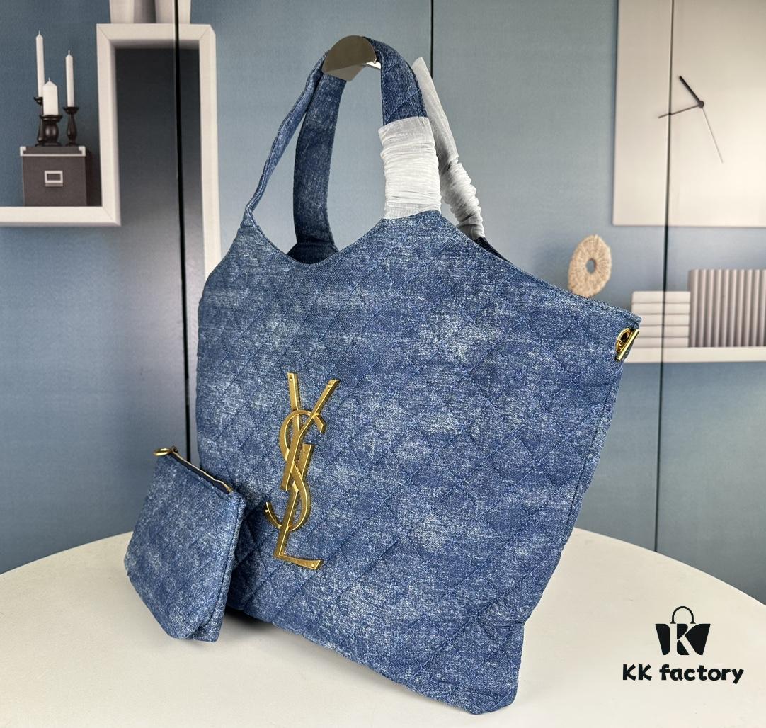 6930d2ad6e68136f4d9b0eeb New YSL Shopping Bag in Beautiful Blue Denim – Absolutely Stunning!