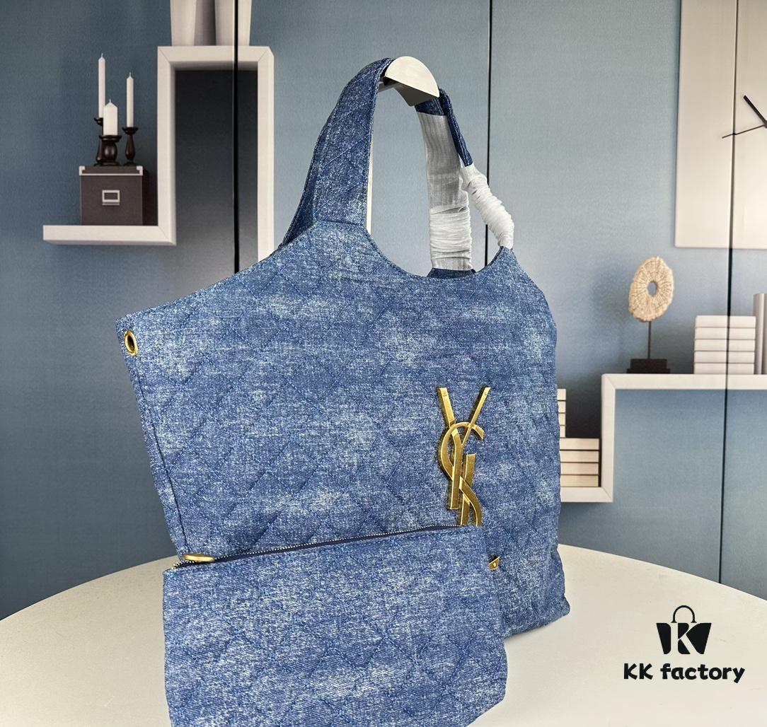 6930d2ad6e68136f4d9b0eed New YSL Shopping Bag in Beautiful Blue Denim – Absolutely Stunning!