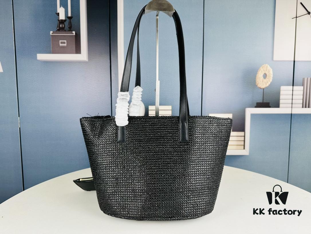 6930d2b76e68136f4d9b0efc New YSL Straw Tote Shopping Bag