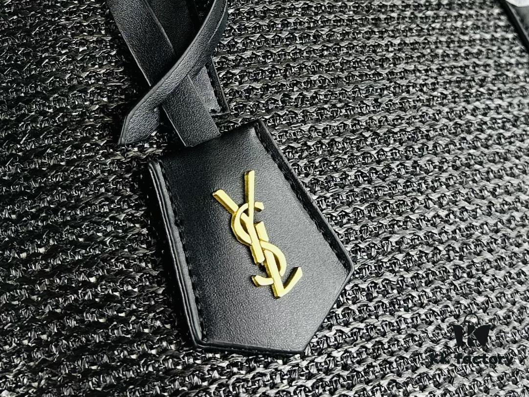 6930d2b96e68136f4d9b0f00 New YSL Straw Tote Shopping Bag