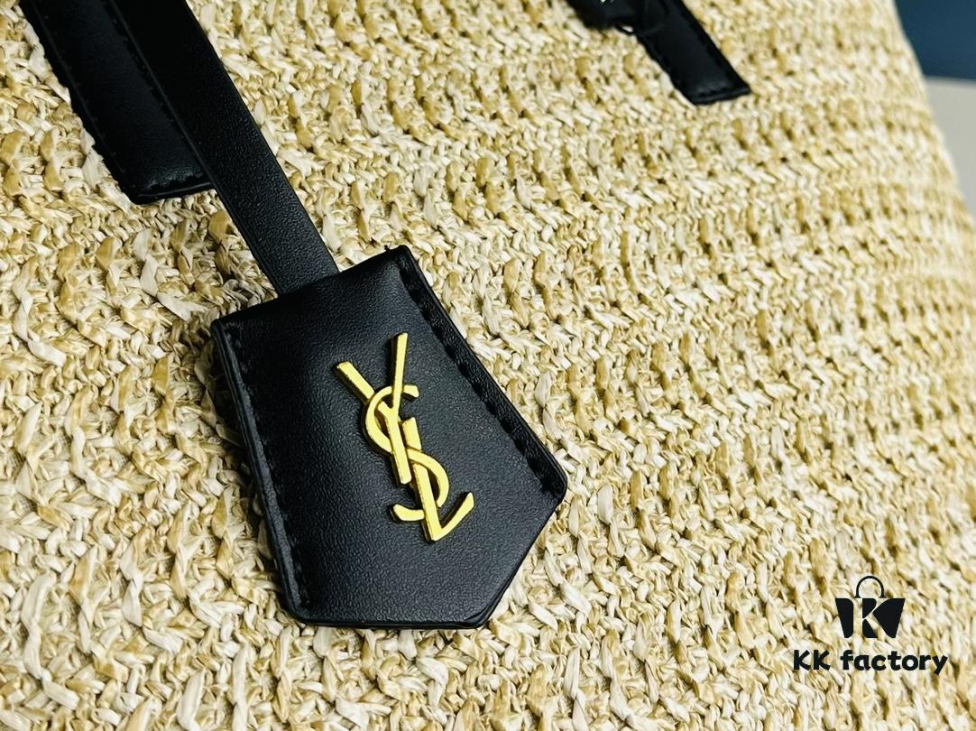 6930d2bf6e68136f4d9b0f0a New YSL Straw Tote Shopping Bag