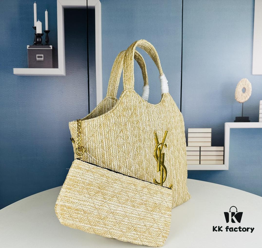 New YSL Oversized Logo Quilted Tote Bag