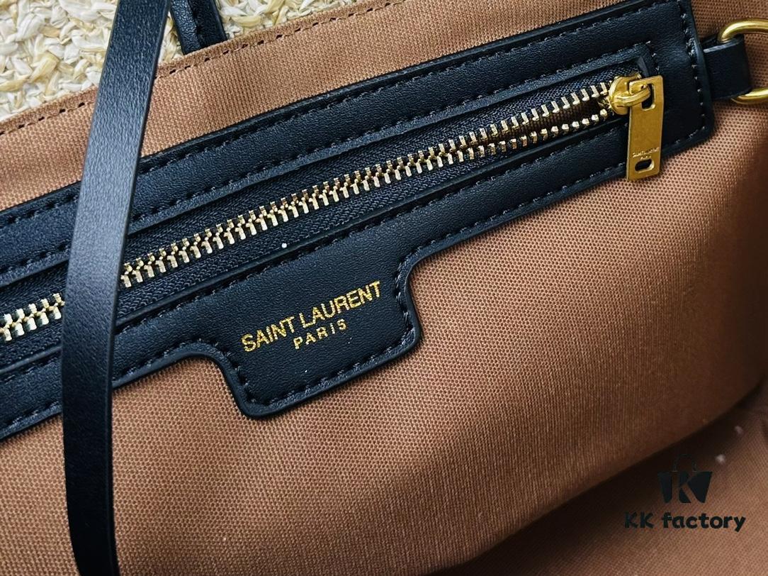 6930d2c06e68136f4d9b0f0f New YSL Straw Tote Shopping Bag
