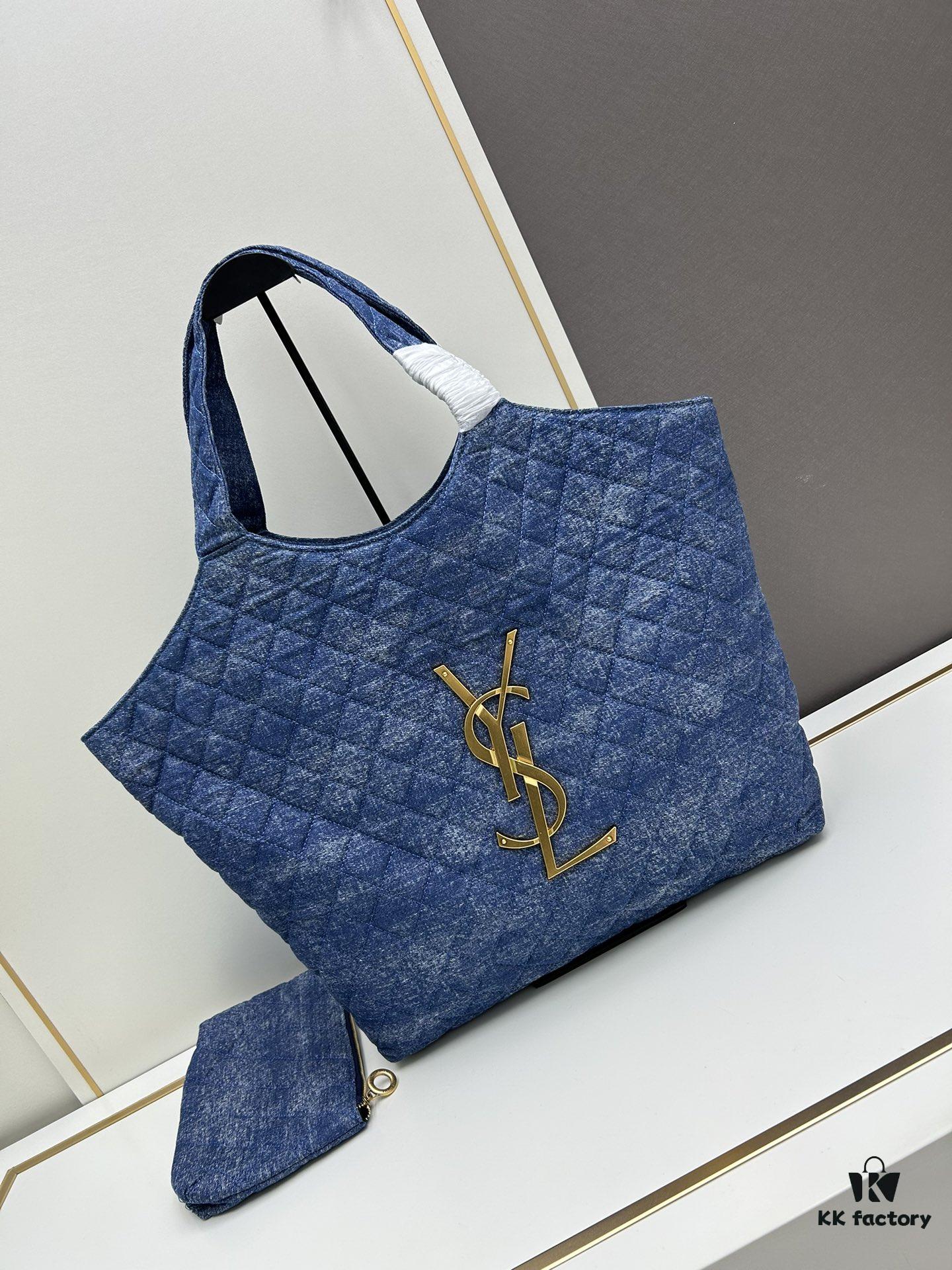 6930d2ca6e68136f4d9b0f1d New Arrival YSL Shopping Bag is Amazing! Beautiful Blue Denim with Huge Capacity and Latest Trend
