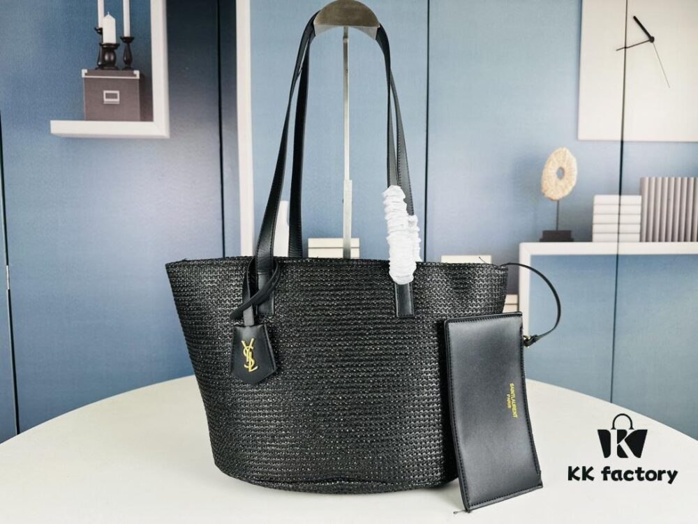 6930d2cb6e68136f4d9b0f1e New YSL Straw Tote Shopping Bag