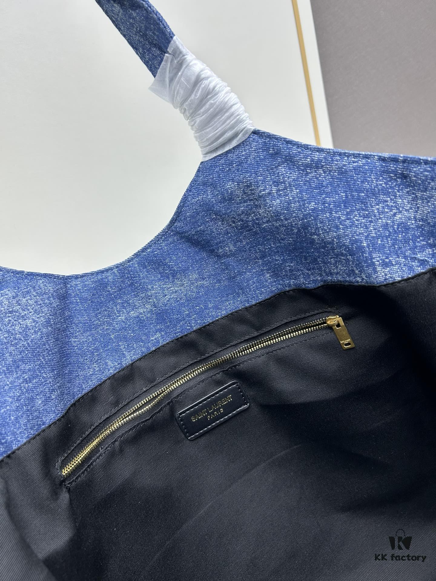 6930d2dc6e68136f4d9b0f3a New Arrival YSL Shopping Bag is Amazing! Beautiful Blue Denim with Huge Capacity and Latest Trend