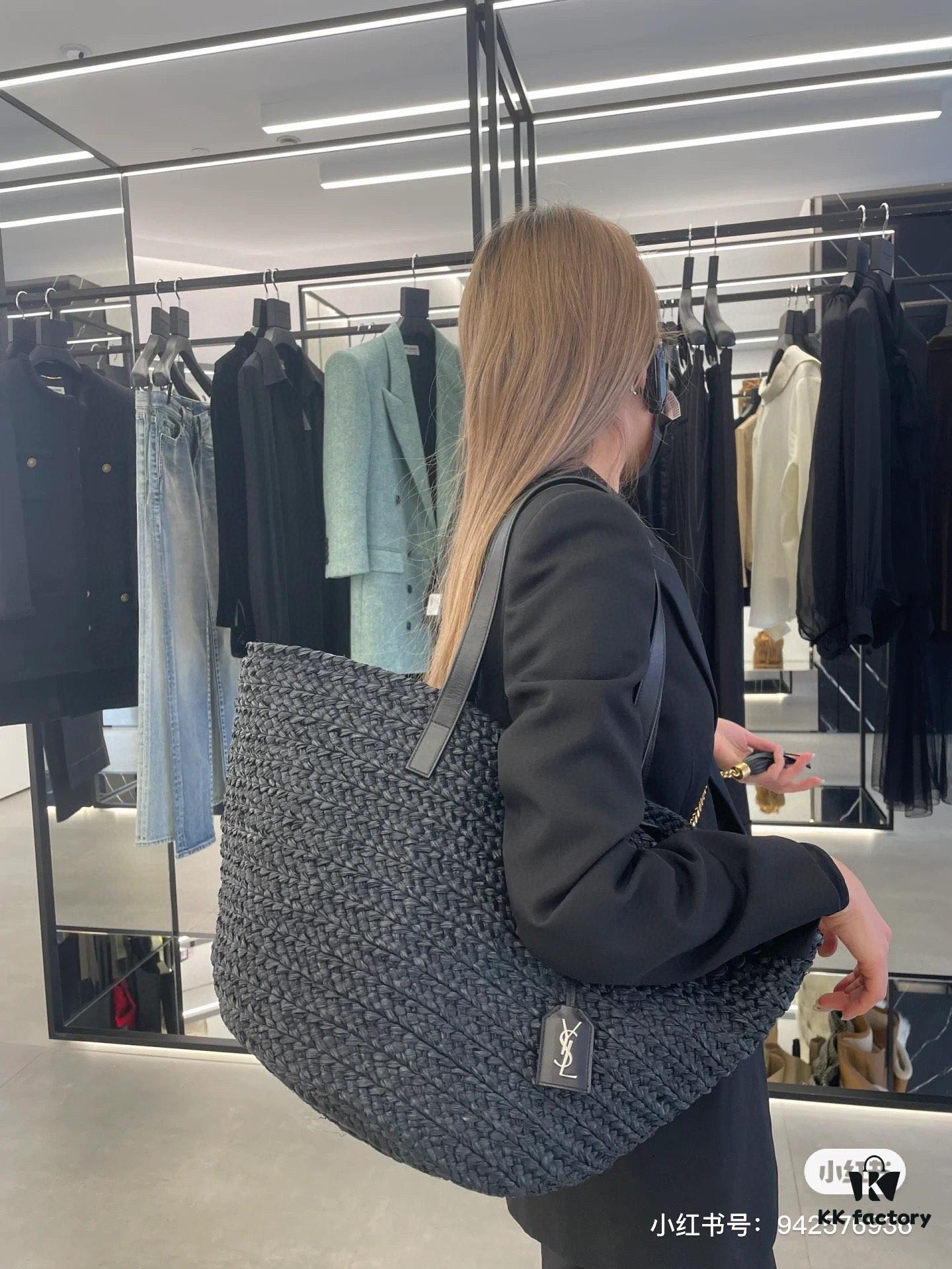 6930d2e16e68136f4d9b0f42 New YSL Straw Tote Shopping Bag