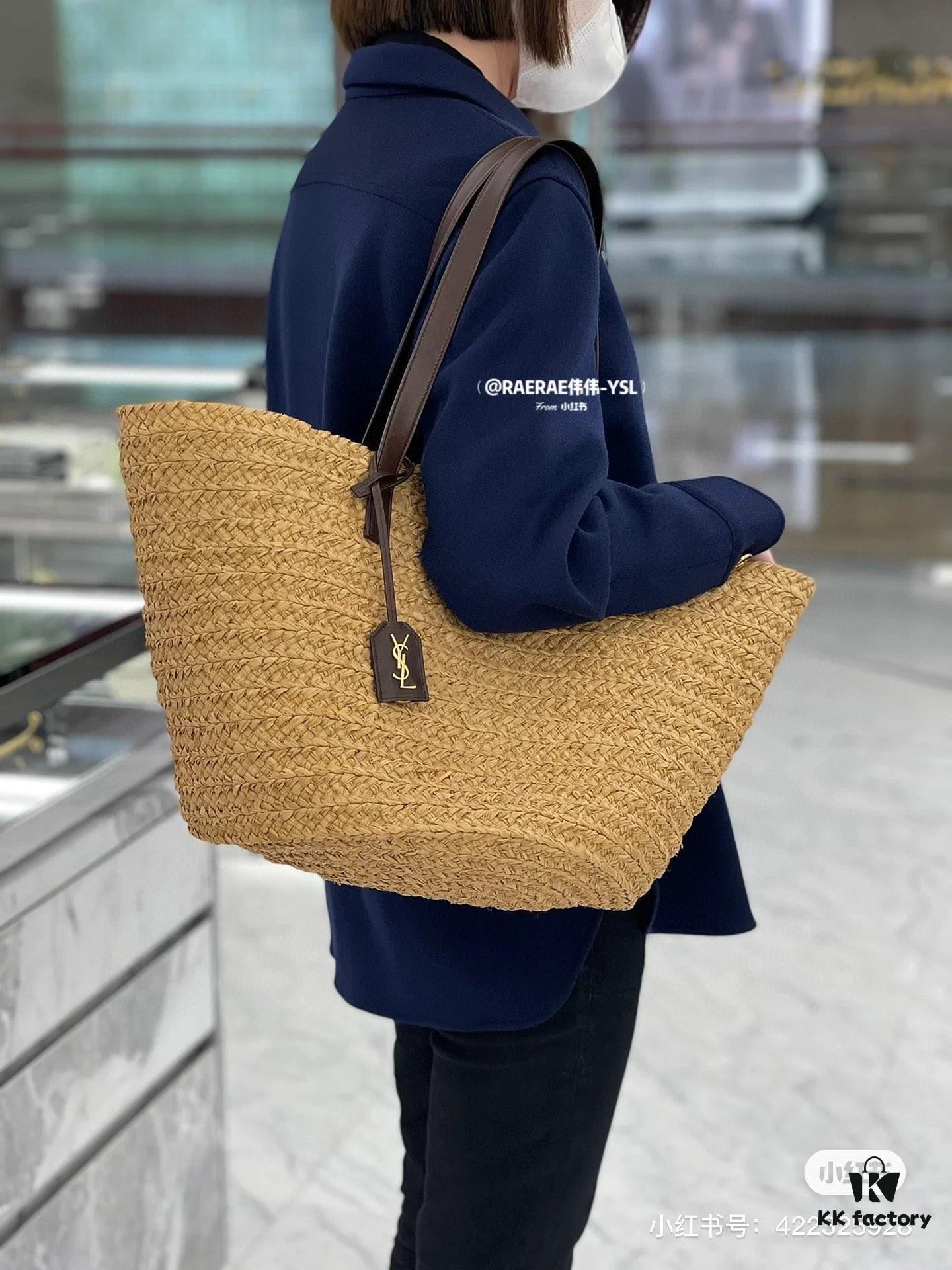 6930d2e16e68136f4d9b0f43 New YSL Straw Tote Shopping Bag