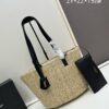 6930d2e66e68136f4d9b0f4b New YSL Straw Tote Shopping Bag