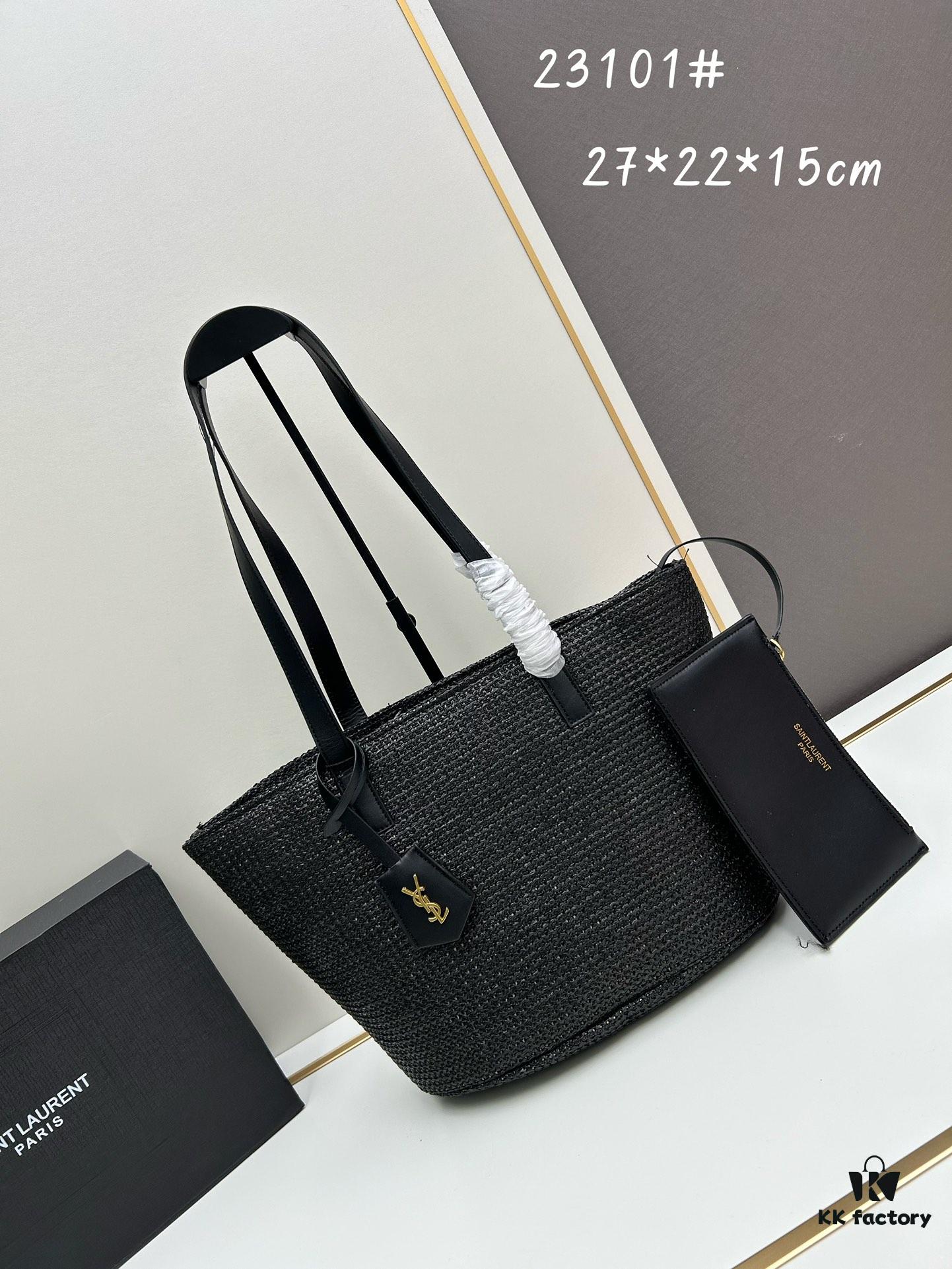6930d2e76e68136f4d9b0f4c New YSL Straw Tote Shopping Bag