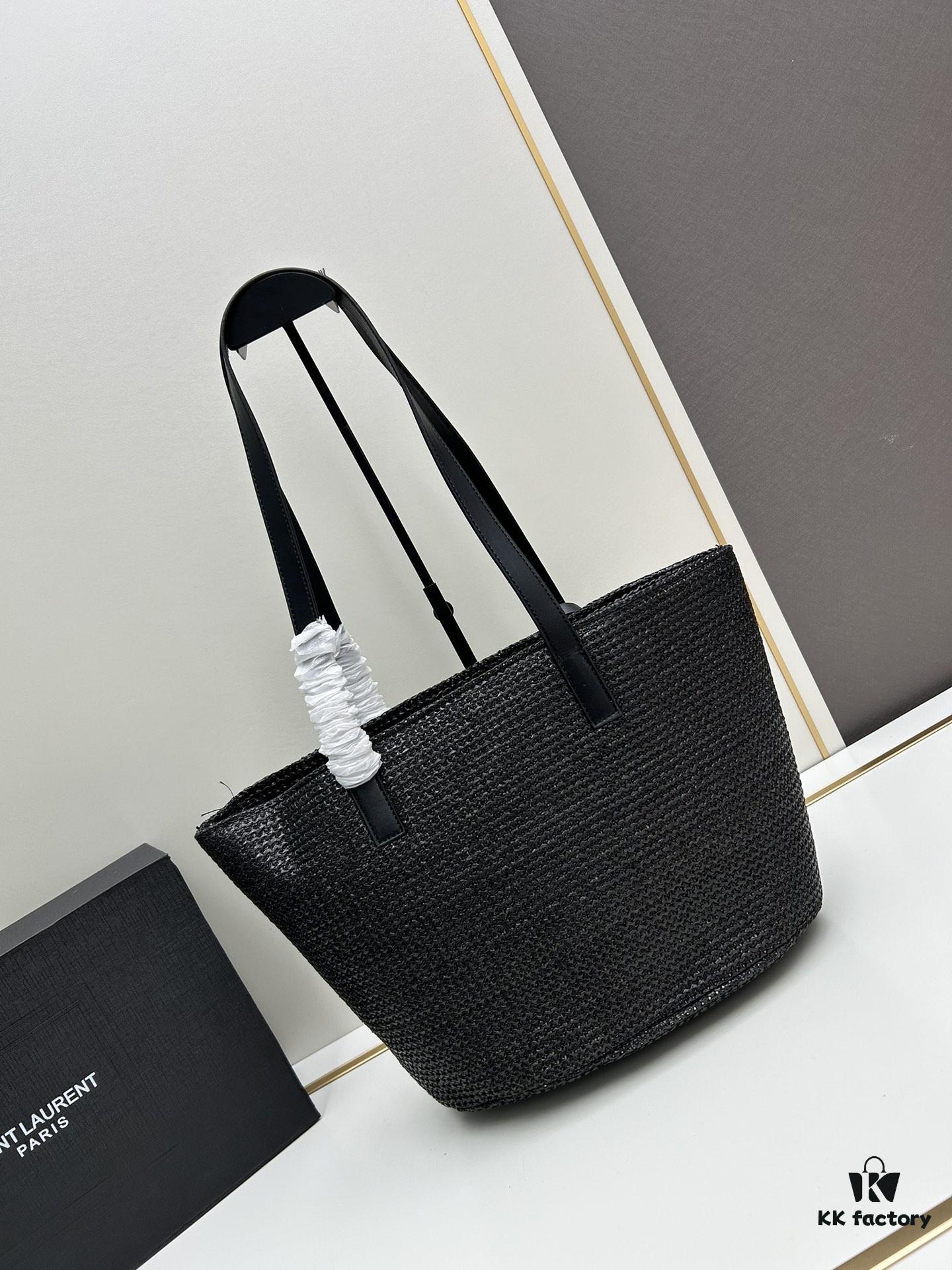 6930d2e76e68136f4d9b0f4d New YSL Straw Tote Shopping Bag