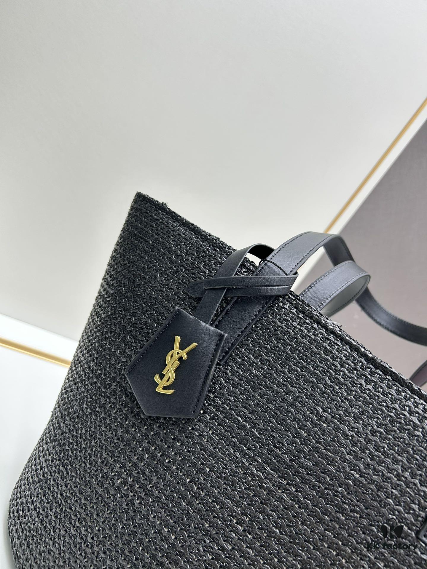 6930d2e86e68136f4d9b0f4e New YSL Straw Tote Shopping Bag