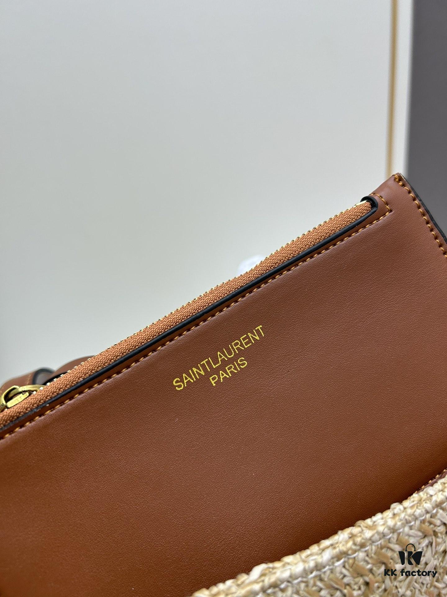 6930d2ef6e68136f4d9b0f5a New YSL Straw Tote Shopping Bag