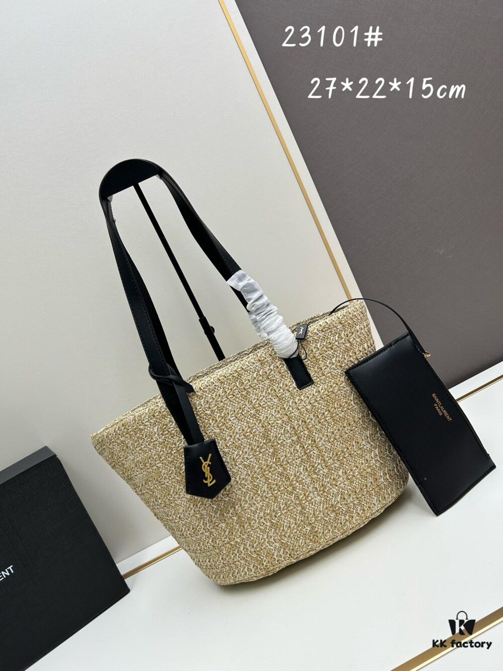 6930d2f06e68136f4d9b0f5b New YSL Straw Tote Shopping Bag