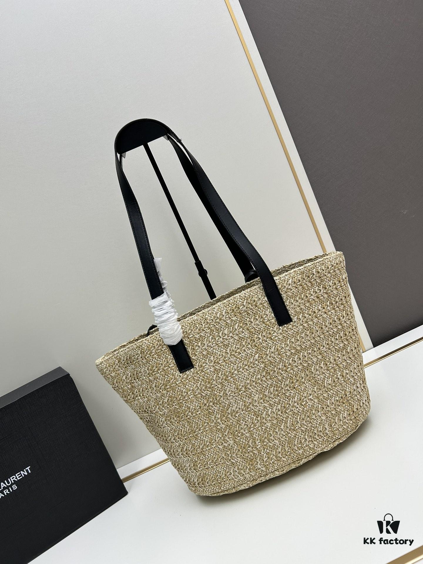 New YSL Straw Tote Shopping Bag