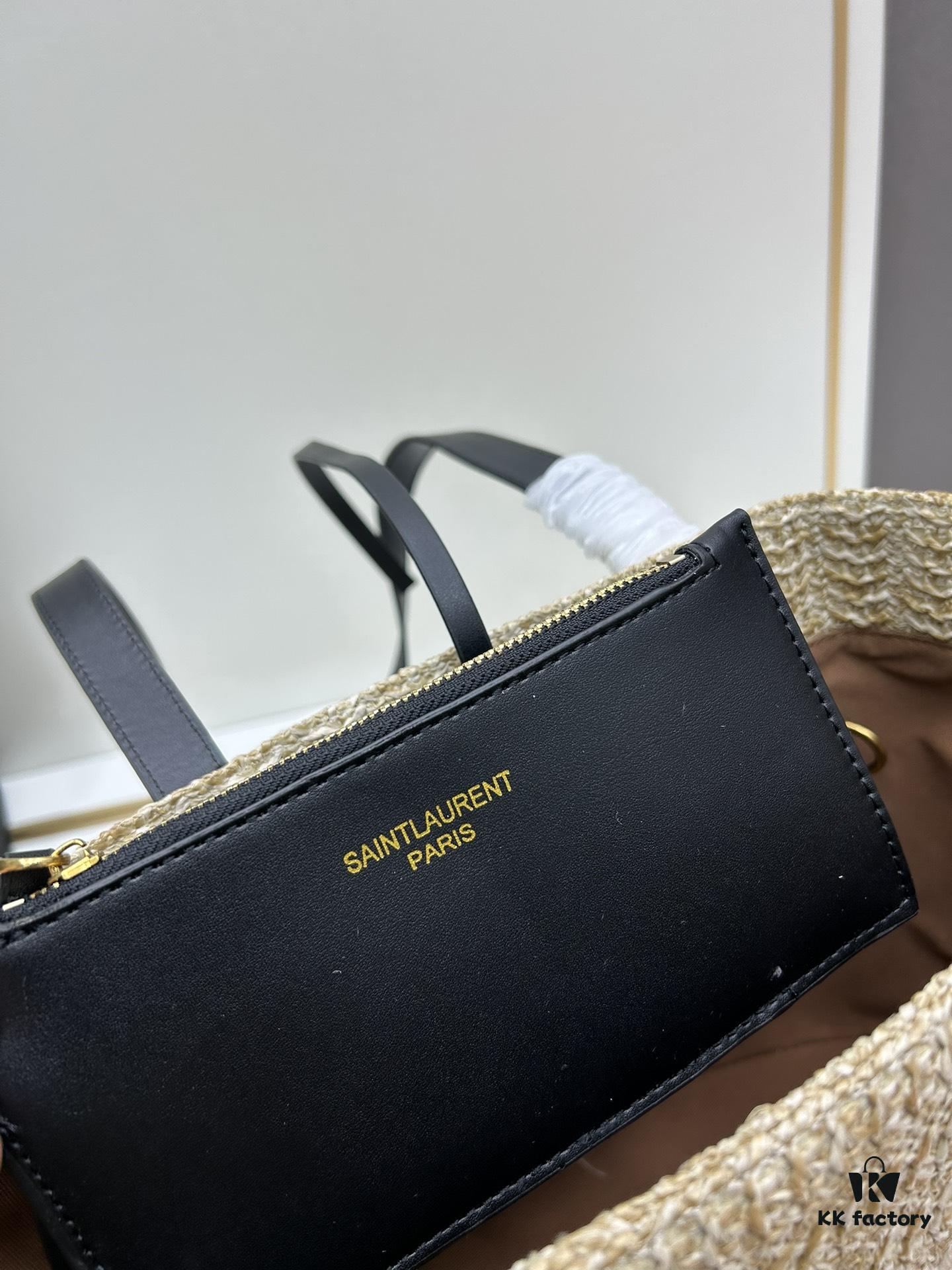 New YSL Straw Tote Shopping Bag