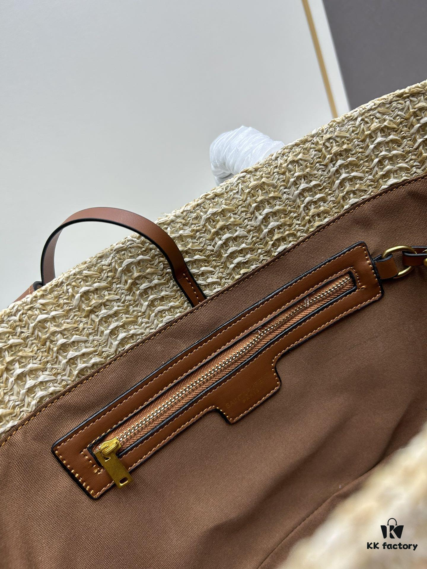 6930d2fd6e68136f4d9b0f70 New YSL Straw Tote Shopping Bag