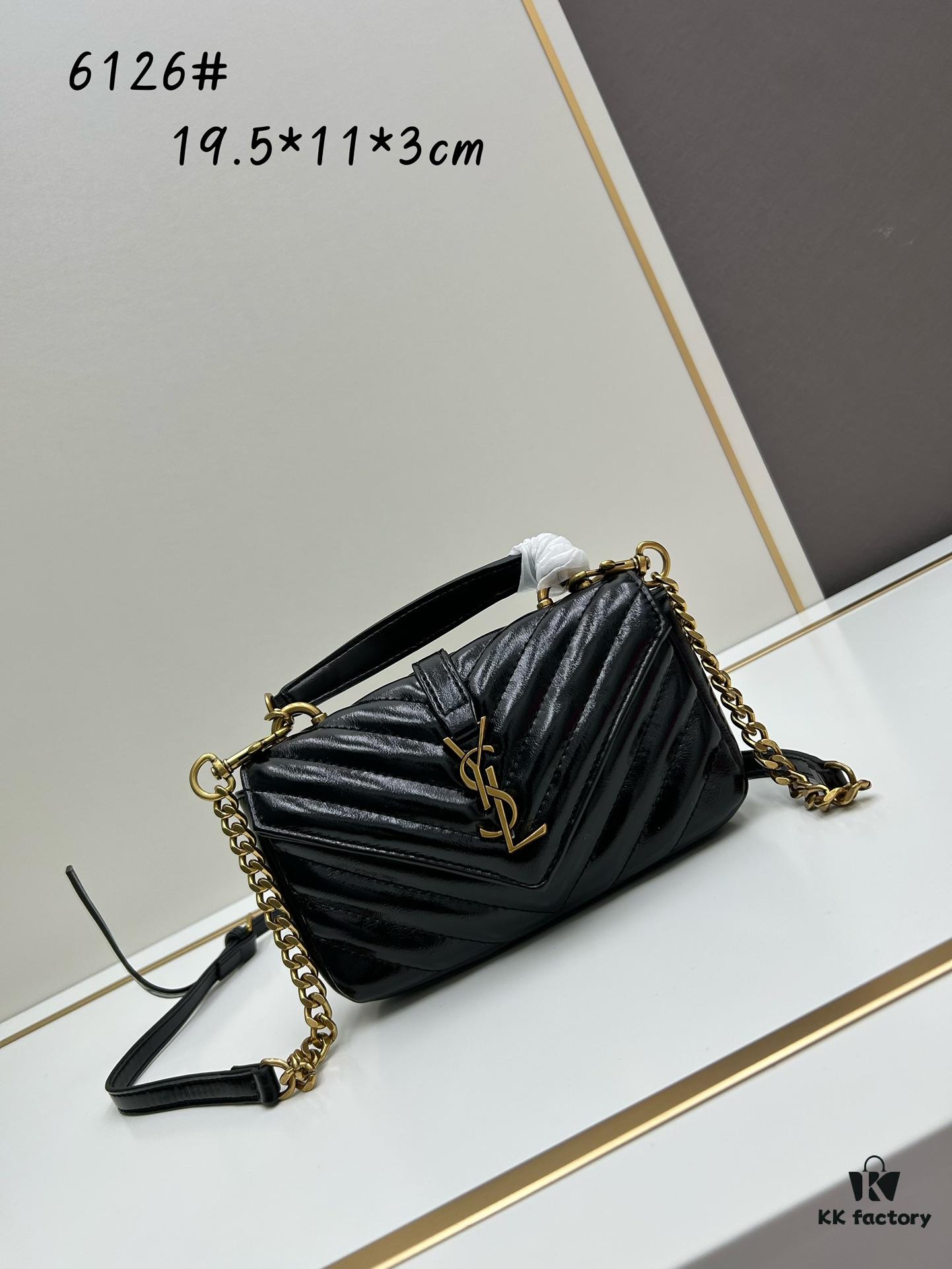 6930d3466e68136f4d9b0fda New Arrival YSL Mini College Sling Bag in Wax-Calf Leather