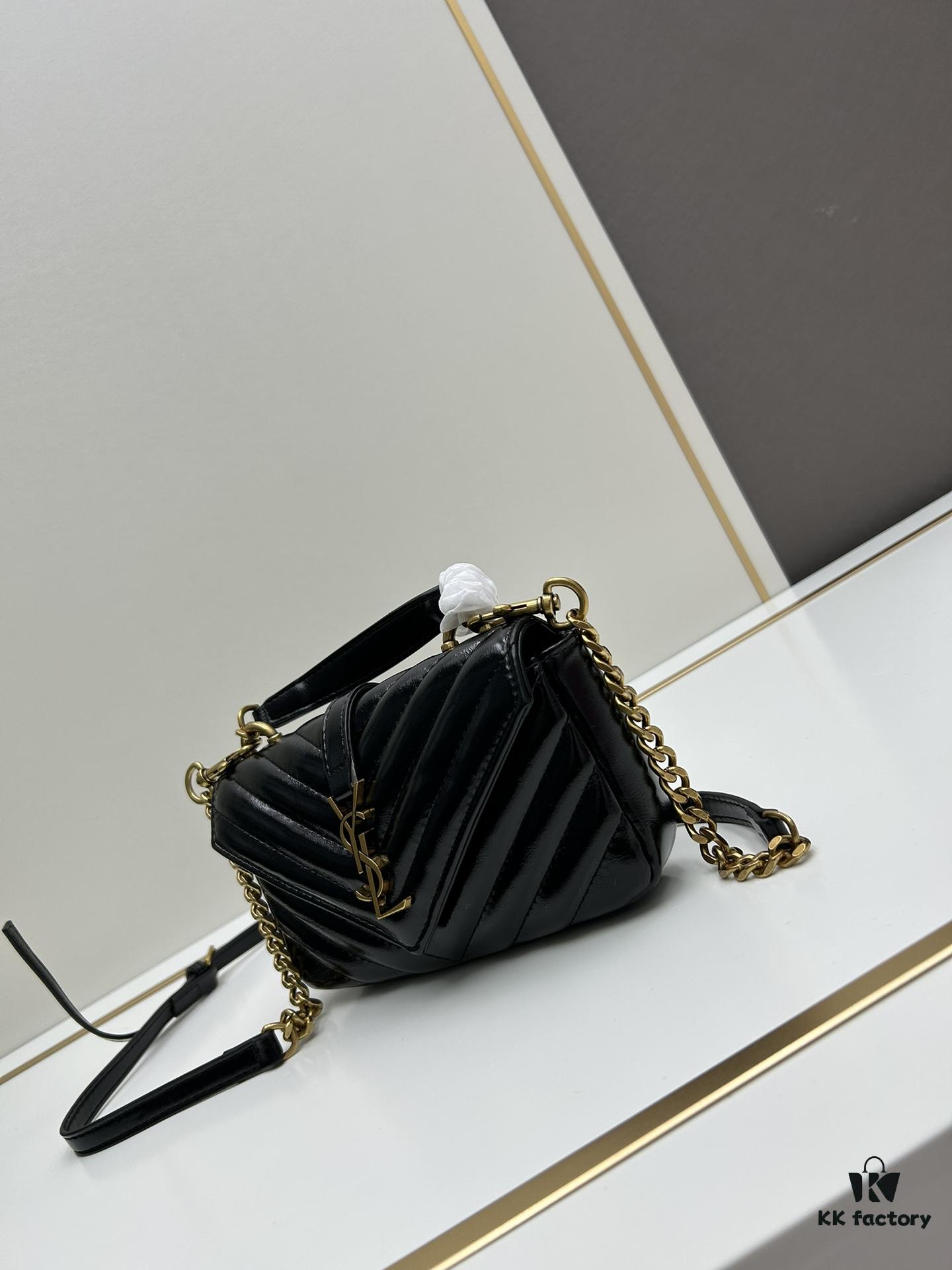 6930d3476e68136f4d9b0fdb New Arrival YSL Mini College Sling Bag in Wax-Calf Leather