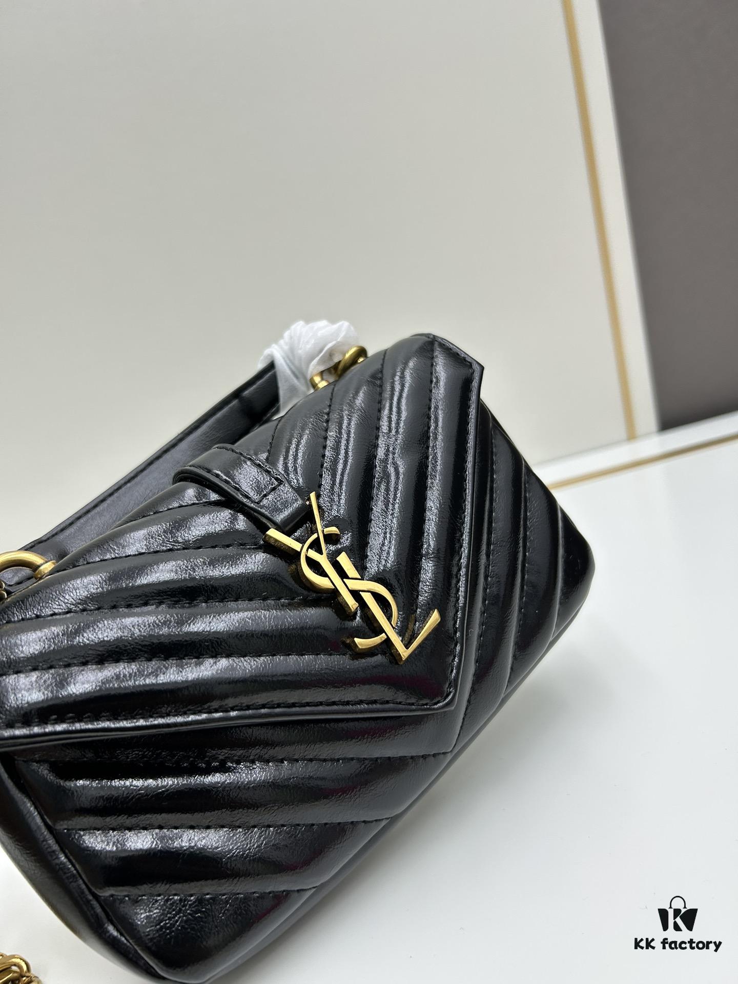 6930d3486e68136f4d9b0fdd New Arrival YSL Mini College Sling Bag in Wax-Calf Leather